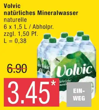 Marktkauf Volvic natürliches Mineralwasser naturelle 6 x 1,5 L / Abholpr. Angebot