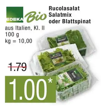 Marktkauf EDEKA Bio Rucolasalat Salatmix oder Blattspinat 100 g Angebot