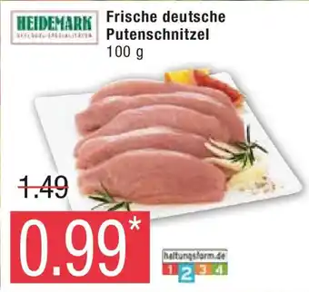 Marktkauf Frische deutsche HEIDEMARK SUCHTSPEDALITATI Putenschnitzel 100 g Angebot