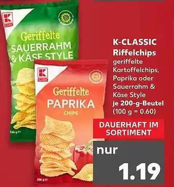 Kaufland K-Classic Riffelchips 200g Beutel Angebot