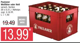 Marktkauf Paulaner Weißbier oder Hell 20 x 0,5 L / Abholpr. Angebot