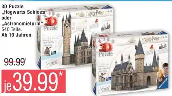 Marktkauf 3D Puzzle ,,Hogwarts Schloss" oder ,,Astronomieturm" 540 Teile. Angebot