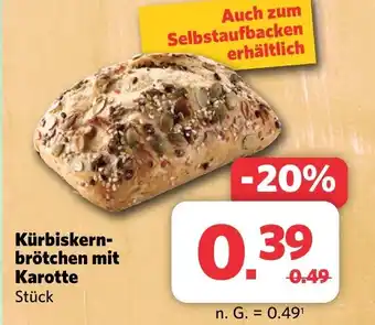 Combi Kürbiskern-brötchen mit Karotte Stück Angebot