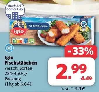 Combi Iglo Fischstäbchen 224-450-g-Packung Angebot