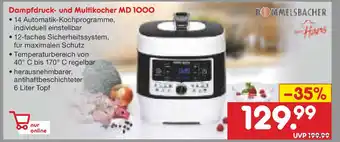 Netto Marken-Discount Rommelsbacher Dampfdruck und Multikocher MD 1000 Angebot