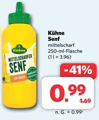 Combi Kühne Senf mittelscharf 250-ml-Flasche Angebot