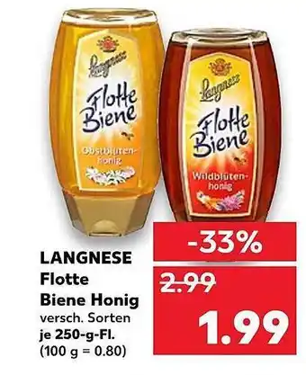 Kaufland Langnese Flotte Biene Honig 250g Angebot