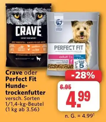 Combi Crave oder Perfect Fit Hunde-trockenfutter 1/1,4-kg-Beutel Angebot