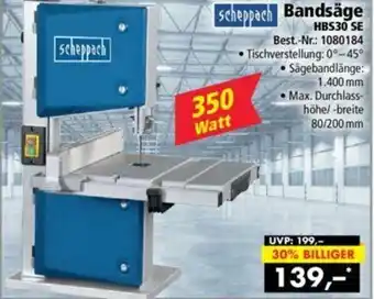 Norma Scheppach Bandsäge HBS30 SE Angebot