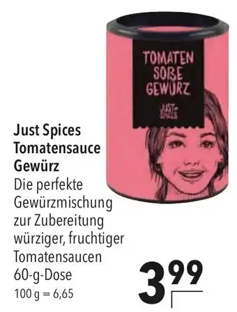 CITTI Markt Just Spices Tomatensauce Gewürz 60g Angebot