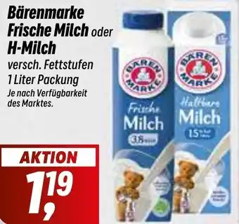 Simmel Bärenmarke Frische Milch oder H-Milch 1 Liter Packung Angebot