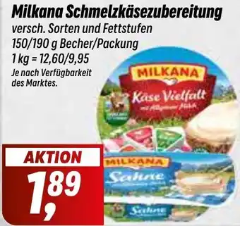 Simmel Milkana Schmelzkäsezubereitung 150/190 g Becher/Packung Angebot