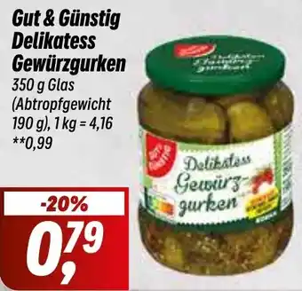 Simmel Gut & Günstig Delikatess Gewürzgurken 350 g Glas Angebot