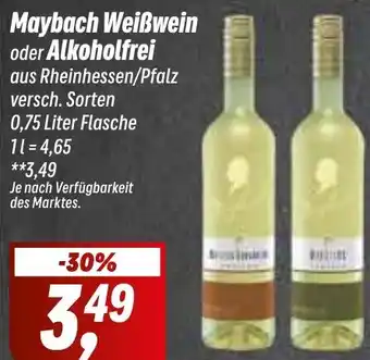 Simmel Maybach Weißwein oder Alkoholfrei 0,75 Liter Flasche Angebot