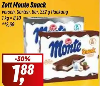 Simmel Zott Monte Snack 232 g Packung Angebot