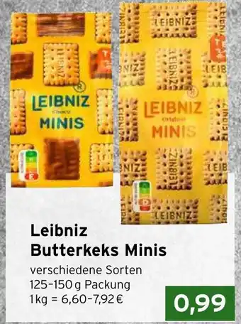 CAP Markt Leibniz Butterkeks Minis 125-150 g Packung Angebot