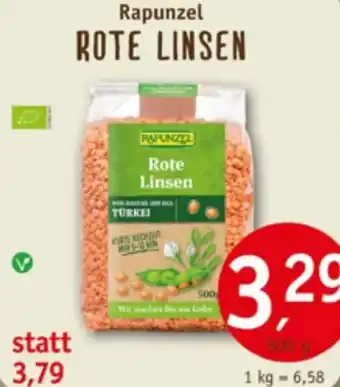 Erdkorn Biomarkt RAPUNZEL Rote Linsen 500 g Angebot