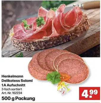 Handelshof Henkelmann Delikatess Salami 1A Aufschnitt 500 g Packung Angebot