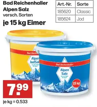 Handelshof Bad Reichenhaller Alpen Salz 15 kg Eimer Angebot