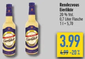 diska Rendezvous Eierlikör 0,7 Liter Flasche Angebot