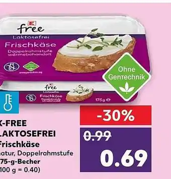 Kaufland K-free Laktosefrei Frischkäse Angebot