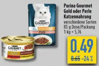 diska Purina Gourmet Gold oder Perle Katzennahrung 85 g Dose/Packung Angebot