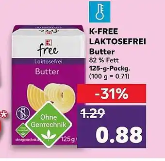 Kaufland K-free Laktosefrei Butter 125g Angebot