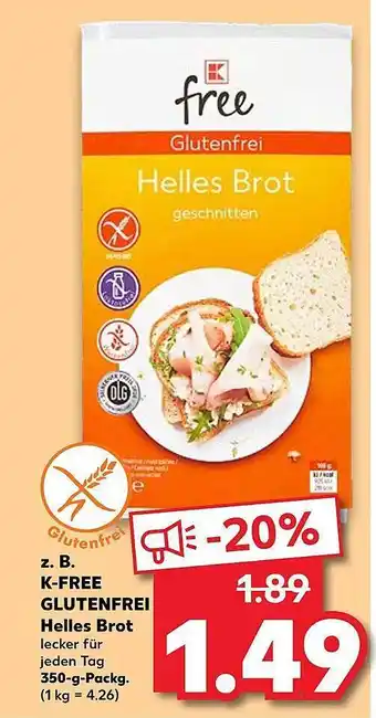 Kaufland Z.b K-free Glutenfrei Helles Brot 350g Angebot