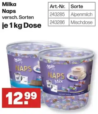 Handelshof Milka Naps 1 kg Dose Angebot