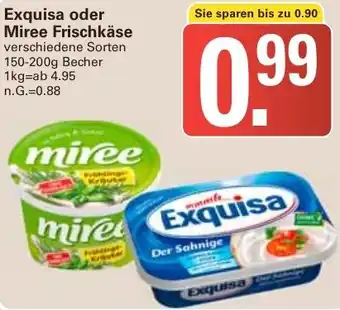 WEZ Exquisa oder Miree Frischkäse 150-200g Becher Angebot