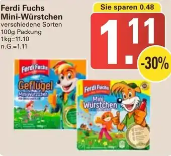 WEZ Ferdi Fuchs Mini-Würstchen 100 g Packung Angebot