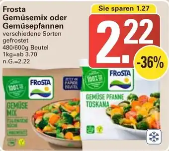 WEZ Frosta Gemüsemix oder Gemüsepfannen 480/600g Beutel Angebot