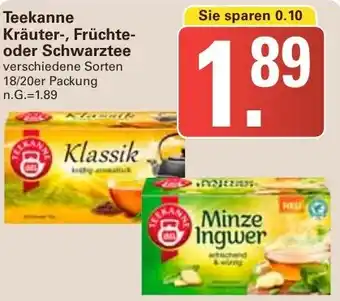 WEZ Teekanne Kräuter, Früchte oder Schwarztee 18/20er Packung Angebot