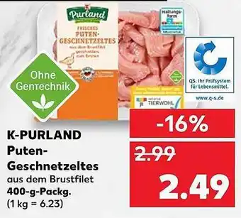 Kaufland K-purland Puten Geschnetzeltes 400g Angebot