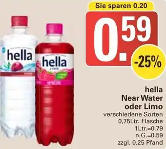 WEZ hella Near Water oder Limo 0,75Ltr. Flasche Angebot