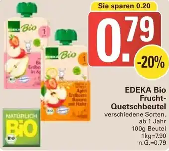 WEZ EDEKA Bio Frucht Quetschbeutel 100g Beutel Angebot