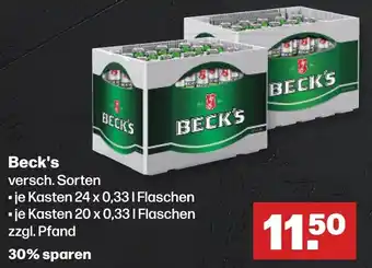 Handelshof Beck's 24x0,33/20x0,33 L Flaschen Angebot