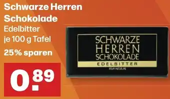 Handelshof Schwarze Herren Schokolade Edelbitter 100 g Tafel Angebot