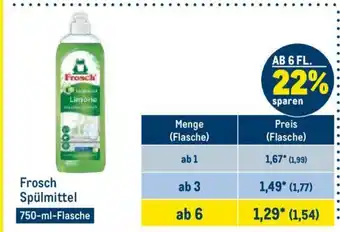 METRO Frosch Spülmittel 750-ml-Flasche Angebot