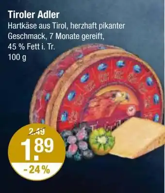 V Markt Tiroler Adler 100 g Angebot