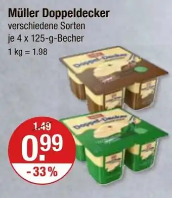 V Markt Müller Doppeldecker 4 x 125-g-Becher Angebot