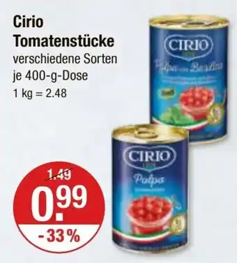 V Markt Cirio Tomatenstücke 400-g-Dose Angebot