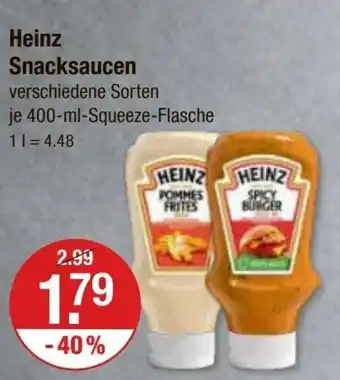 V Markt Heinz Snacksaucen 400-ml-Squeeze-Flasche Angebot