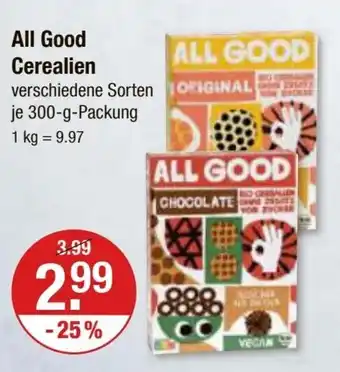 V Markt All Good Cerealien 300 g Packung Angebot