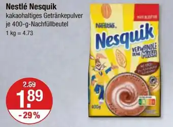 V Markt Nestlé Nesquik 400-g-Nachfüllbeutel Angebot