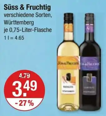 V Markt Süss & Fruchtig 0,75-Liter-Flasche Angebot