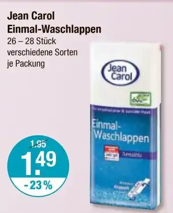 V Markt Jean Carol Einmal-Waschlappen 26-28 Stück Angebot