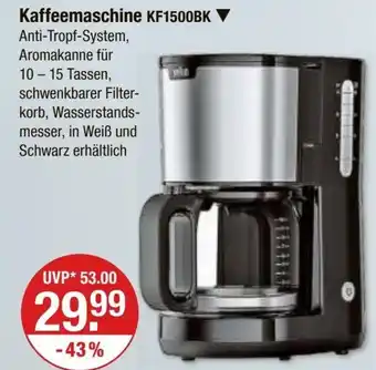 V Markt Kaffeemaschine KF1500BK Angebot