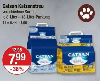 V Markt Catsan Katzenstreu 8-Liter-18-Liter-Packung Angebot