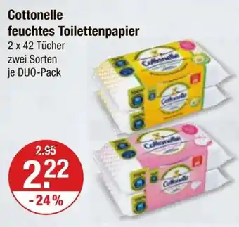 V Markt Cottonelle feuchtes Toilettenpapier 2 x 42 Tücher Angebot